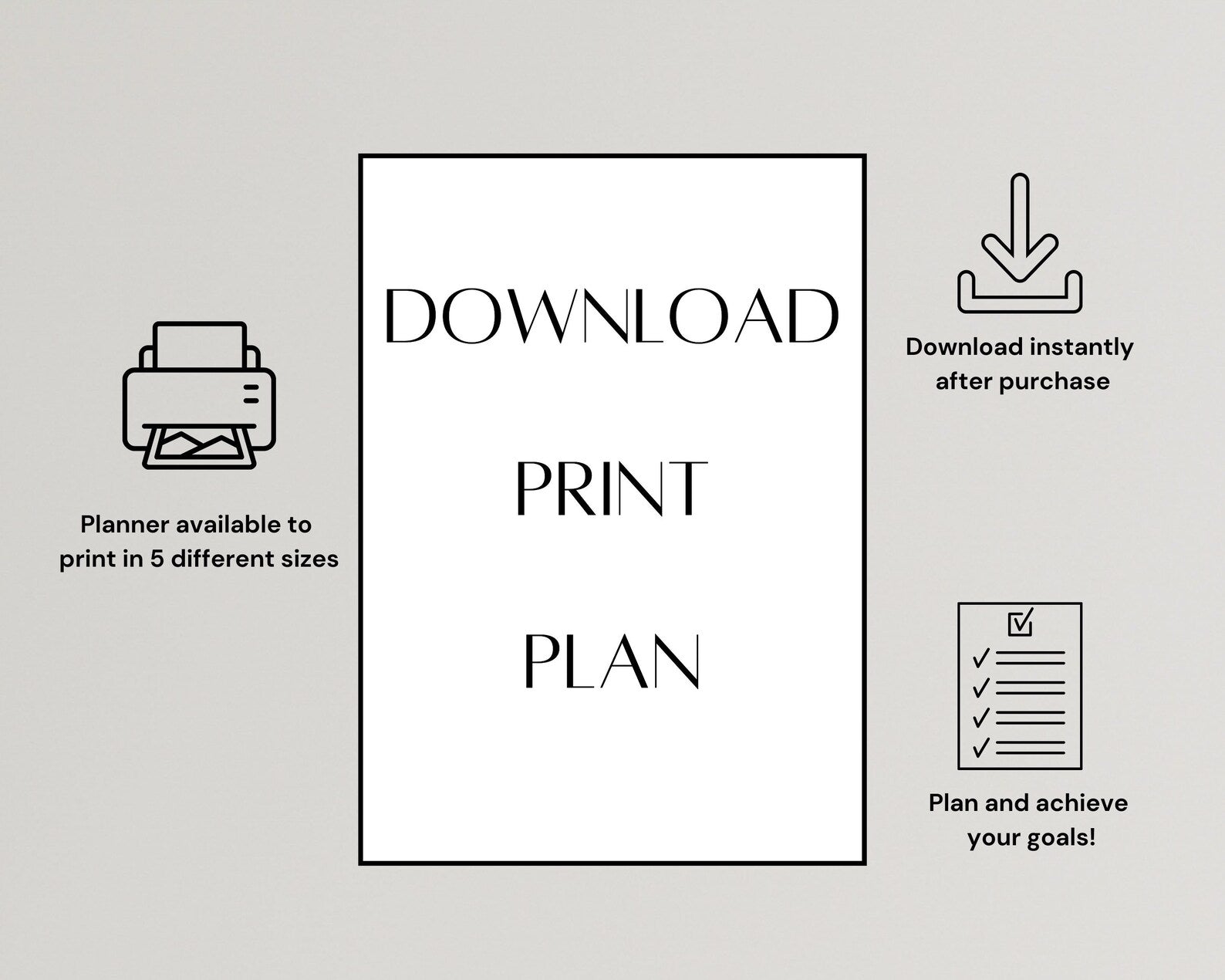 Printable Fillable Goal Planner Bundle, Daily Weekly Monthly Yearly Goals Tracker, Editable Printables PDF, Journal Habit & Vision Board