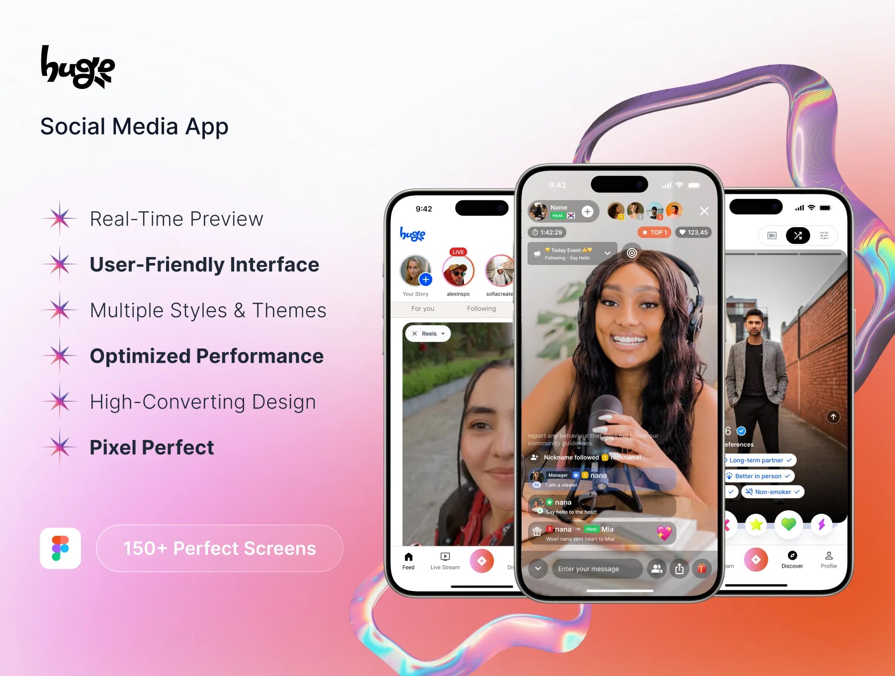 Huge — Modern Dating & Social UI Kit