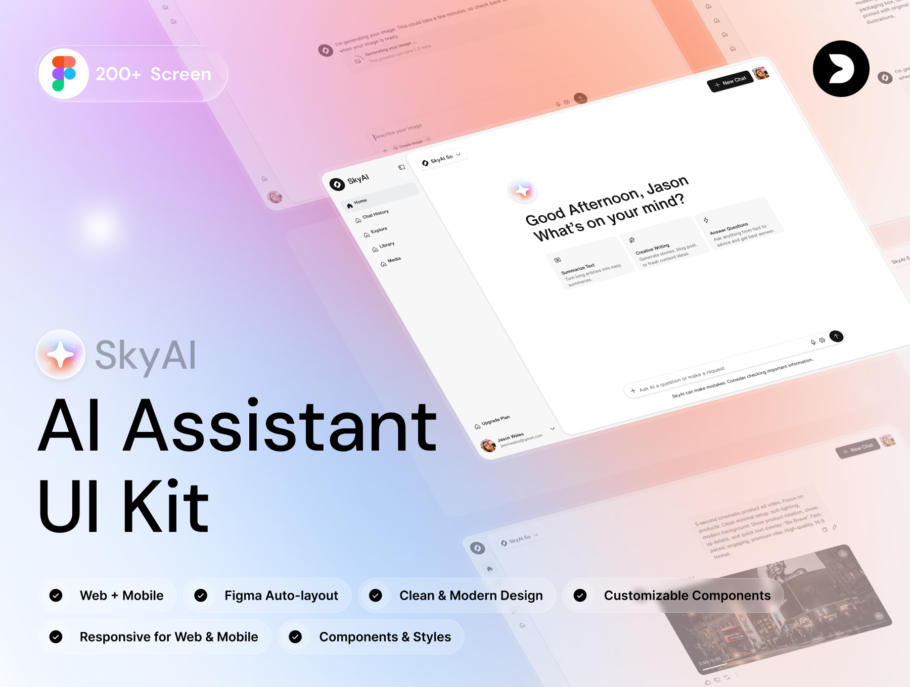 SkyAI – Ultimate AI Chat & Productivity UI Kit