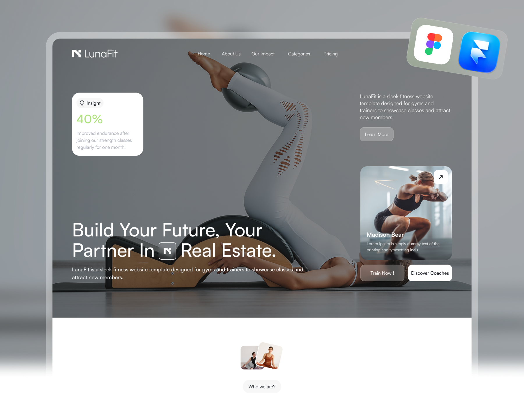 LunaFit – Fitness & Gym Framer Template