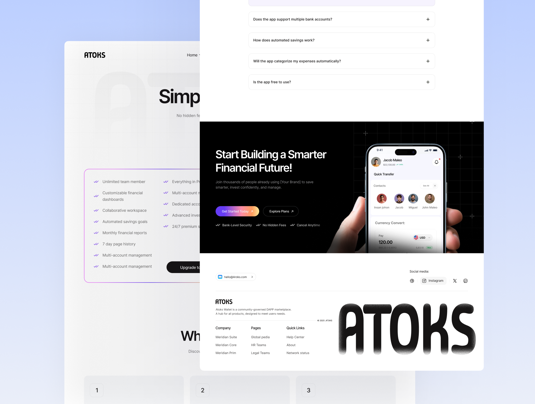 Atoks — Mobile App Landing Page