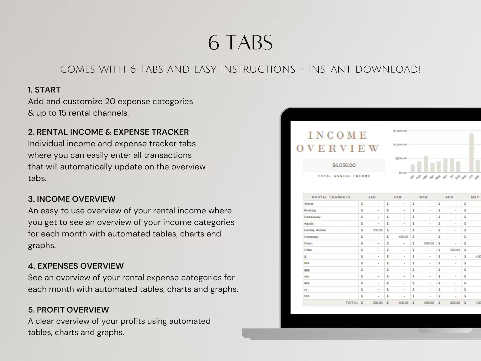 Google Sheets Rental Income & Expense Single Property Landlord Tracker Spreadsheet Profit Investment Management for Real Estate Agents Costs
