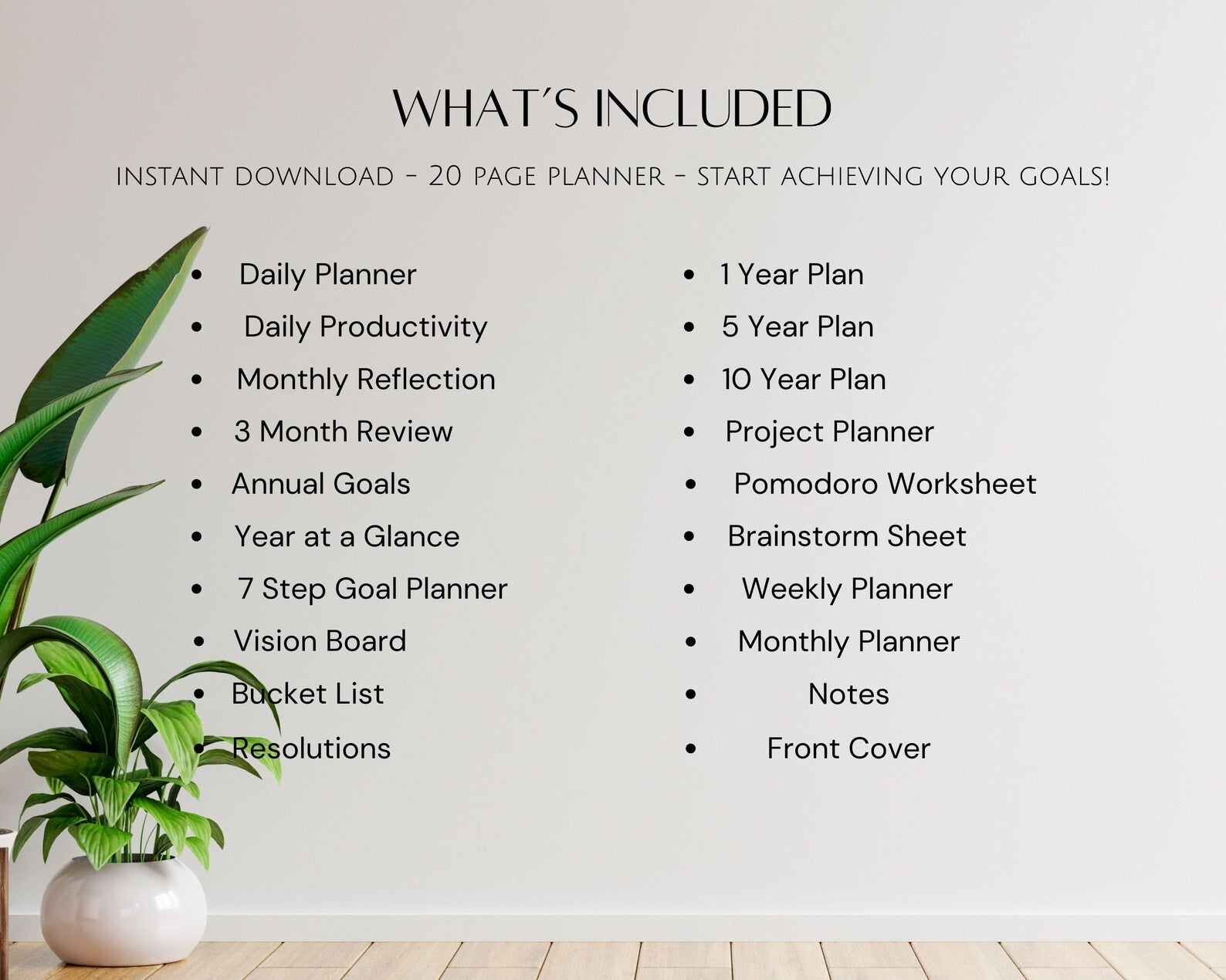 Printable Fillable Goal Planner Bundle, Daily Weekly Monthly Yearly Goals Tracker, Editable Printables PDF, Journal Habit & Vision Board