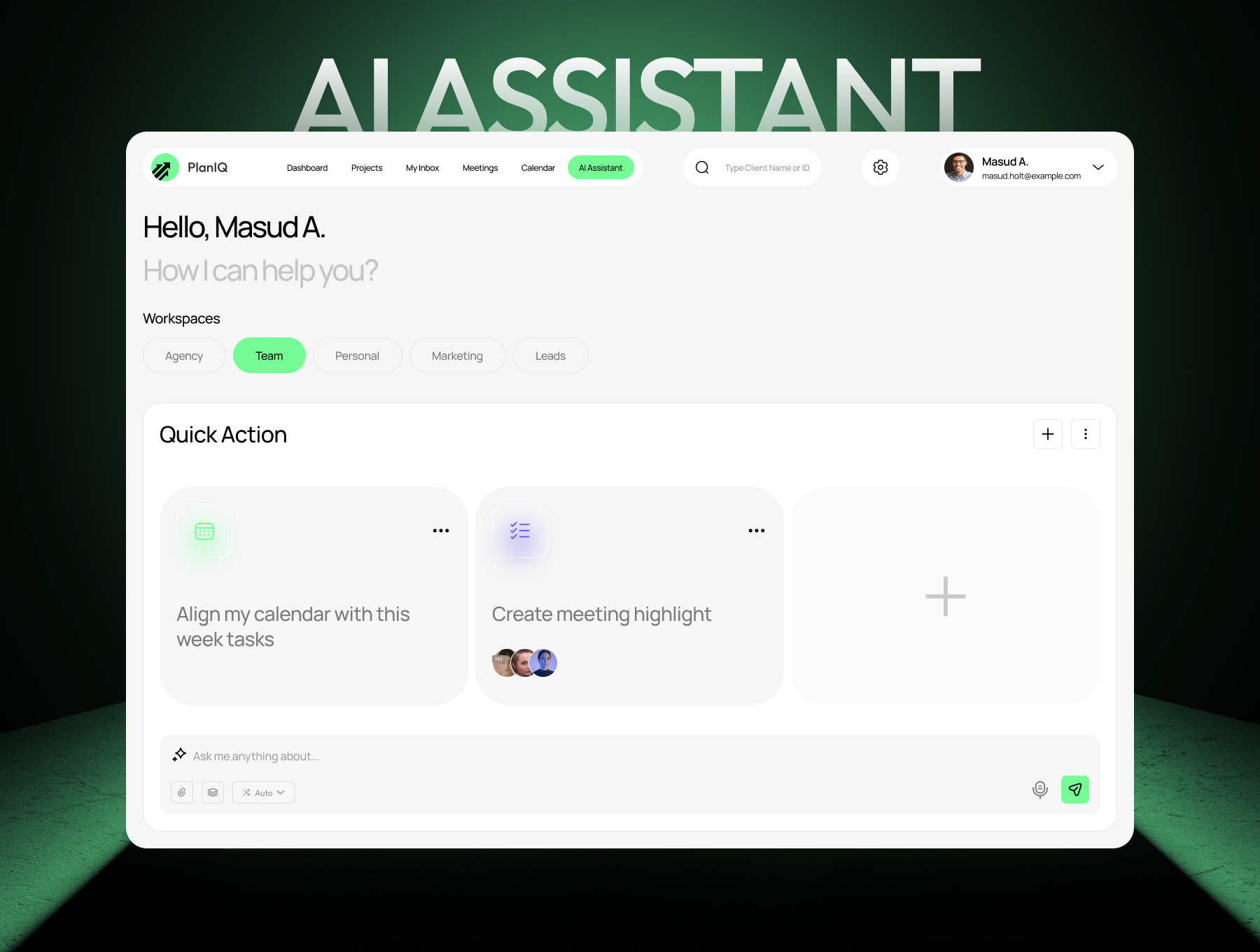 PlanIQ - AI Project Management Dashboard UI Kit v2