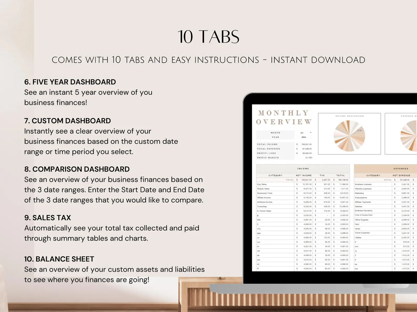 Ultimate Bookkeeping Google Sheets Budget Spreadsheet Monthly and Annual Profit Tracker WFH Personal Finance Small Business for Freelancer