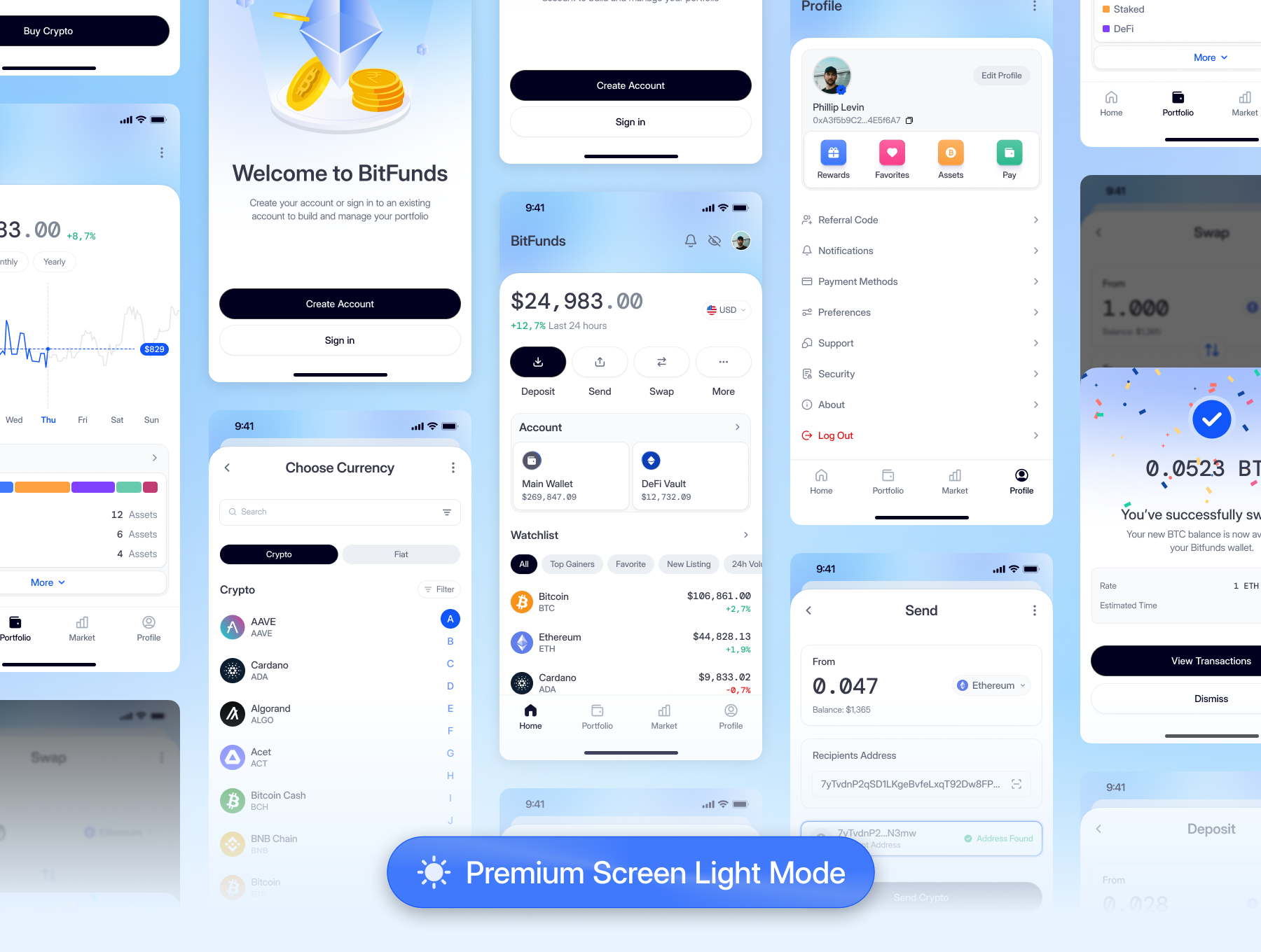 Bitfunds — Crypto Mobile Apps UI Kit