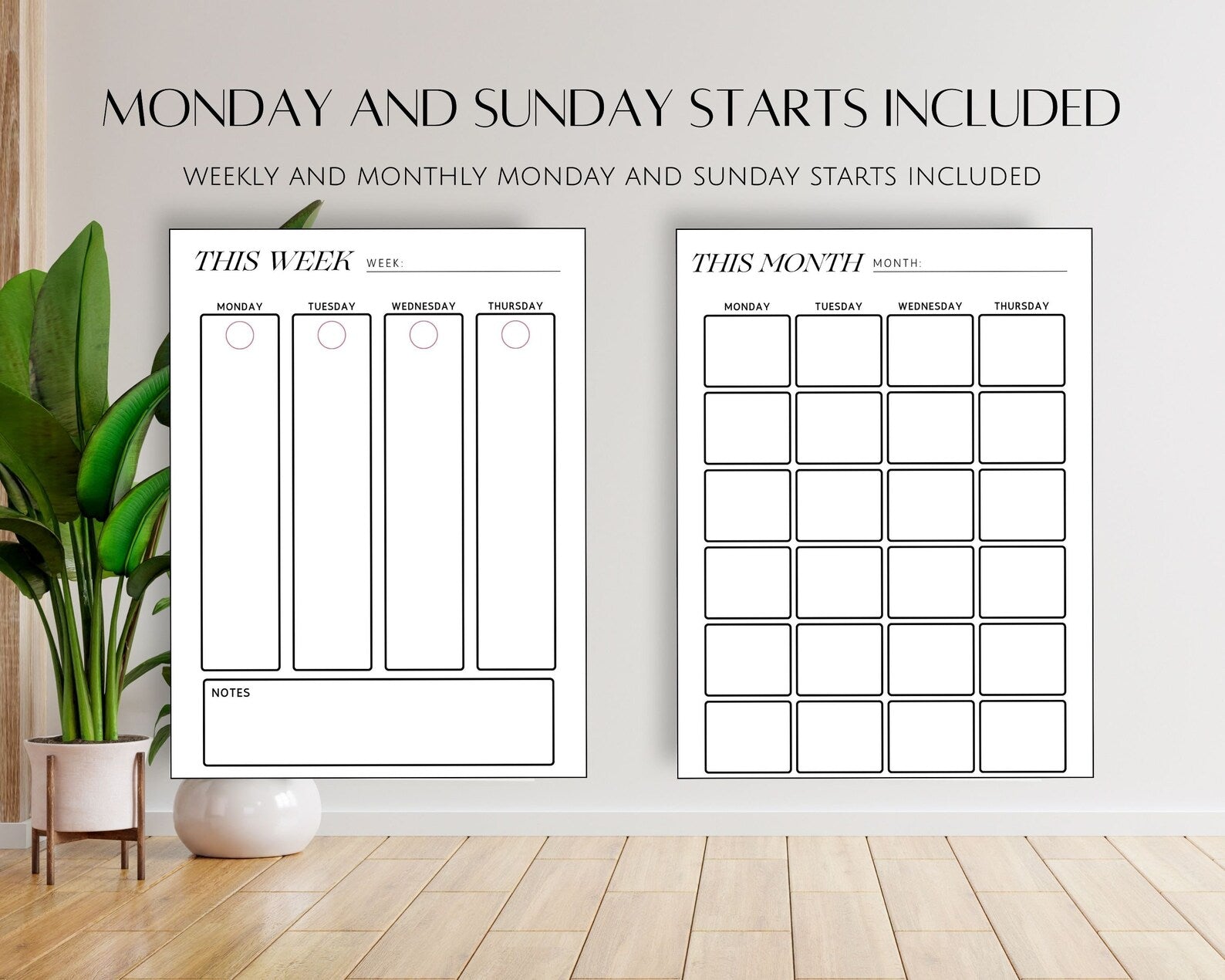 Printable Fillable Goal Planner Bundle, Daily Weekly Monthly Yearly Goals Tracker, Editable Printables PDF, Journal Habit & Vision Board