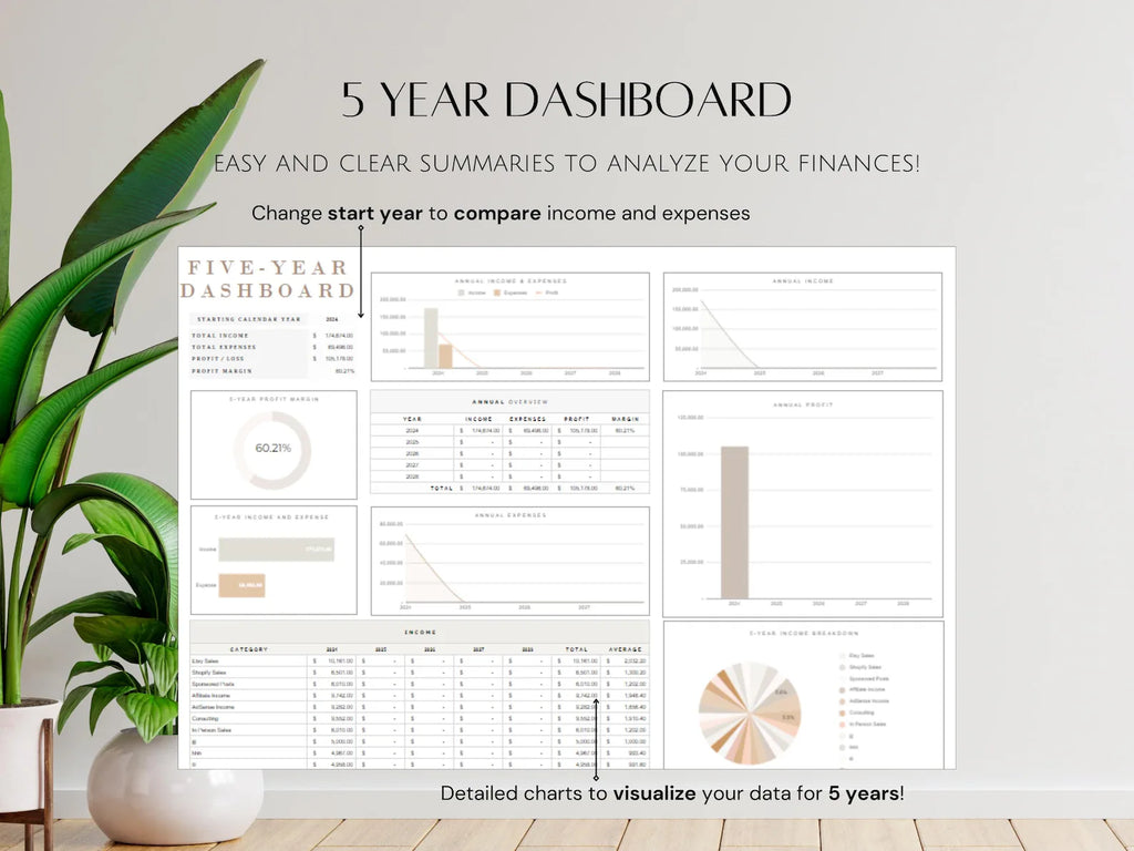 Simple Small Bookkeeping Business Google Sheets Spreadsheet Minimalist Easy to Use for Freelance Owners Template Income Expense Tracker Tool