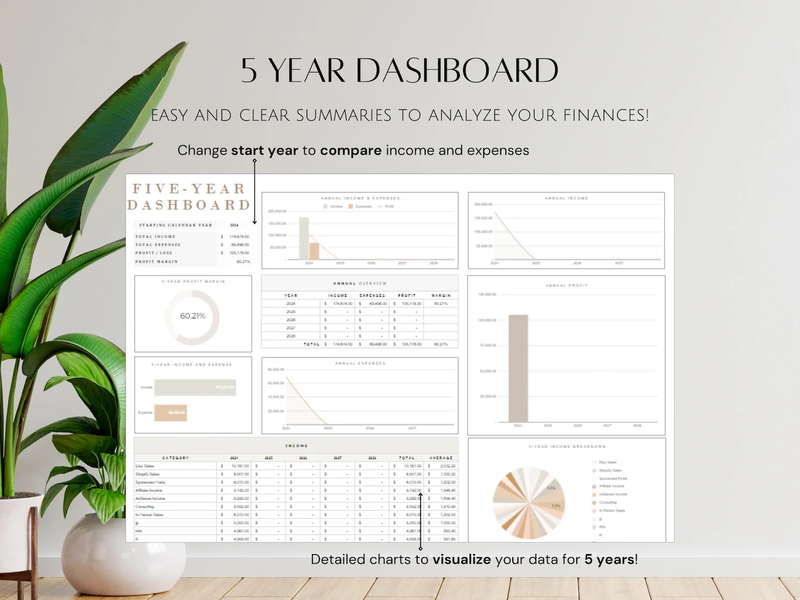 Simple Small Bookkeeping Business Google Sheets Spreadsheet Minimalist Easy to Use for Freelance Owners Template Income Expense Tracker Tool