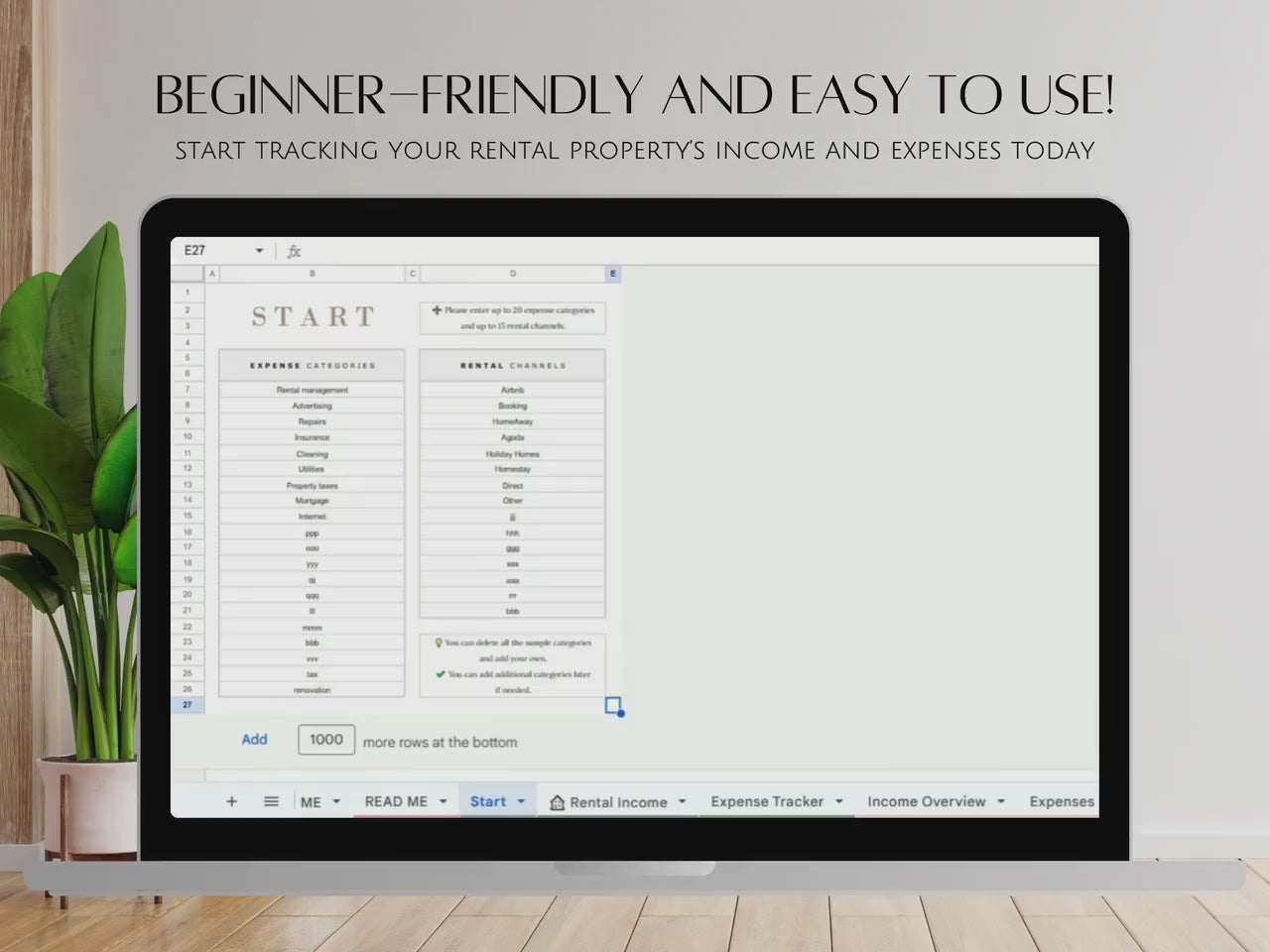 Google Sheets Rental Income & Expense Single Property Landlord Tracker Spreadsheet Profit Investment Management for Real Estate Agents Costs