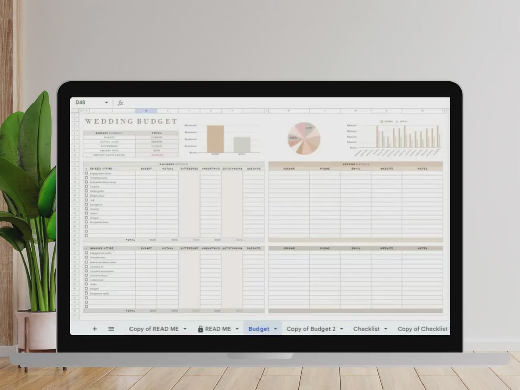 Wedding Budget Google Sheets Spreadsheet for Brides DIY Bridal Financial Planning Template for Grooms Managing Expenses Simple Organizer