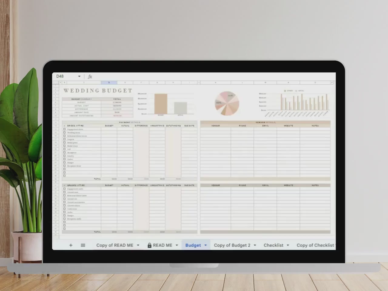 Wedding Budget Google Sheets Spreadsheet for Brides DIY Bridal Financial Planning Template for Grooms Managing Expenses Simple Organizer